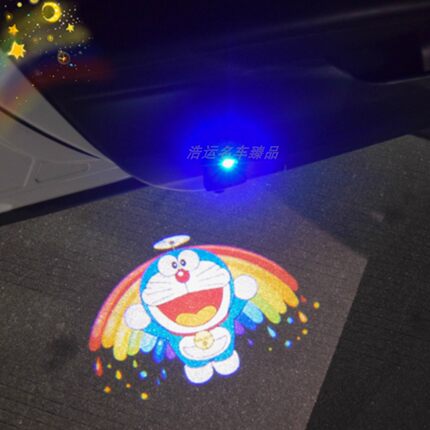 哆啦A梦车门迎宾灯免接线 充电款 公主请上车 车门装饰投影氛围灯