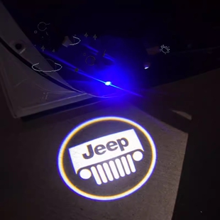 适用吉普指南者自由光牧马人充电式车门迎宾灯下车照地投影感应灯