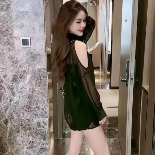 露肩雪纺衬衫女设计感小众2026夏季薄款透气开衫外套独特气质上衣