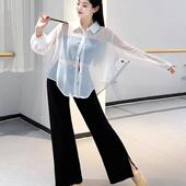 宽松后背镂空系带雪纺空调开衫 外套女夏季 防晒衬衫 高级感冰丝薄款