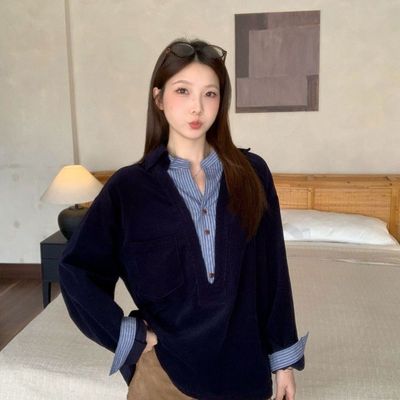 慵懒风宽松显瘦百搭针织上衣潮