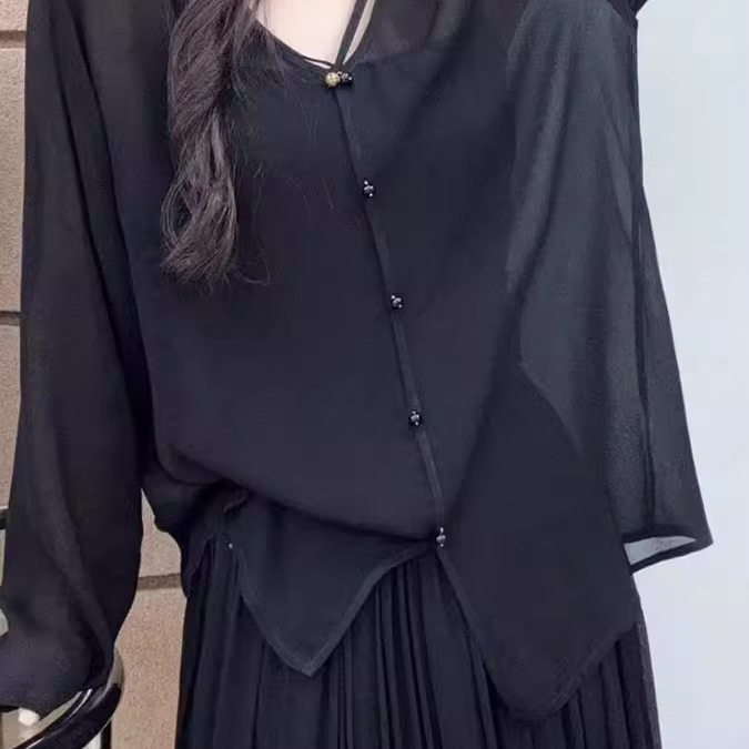 大码天丝防晒衣衬衫V领开衫上衣图片