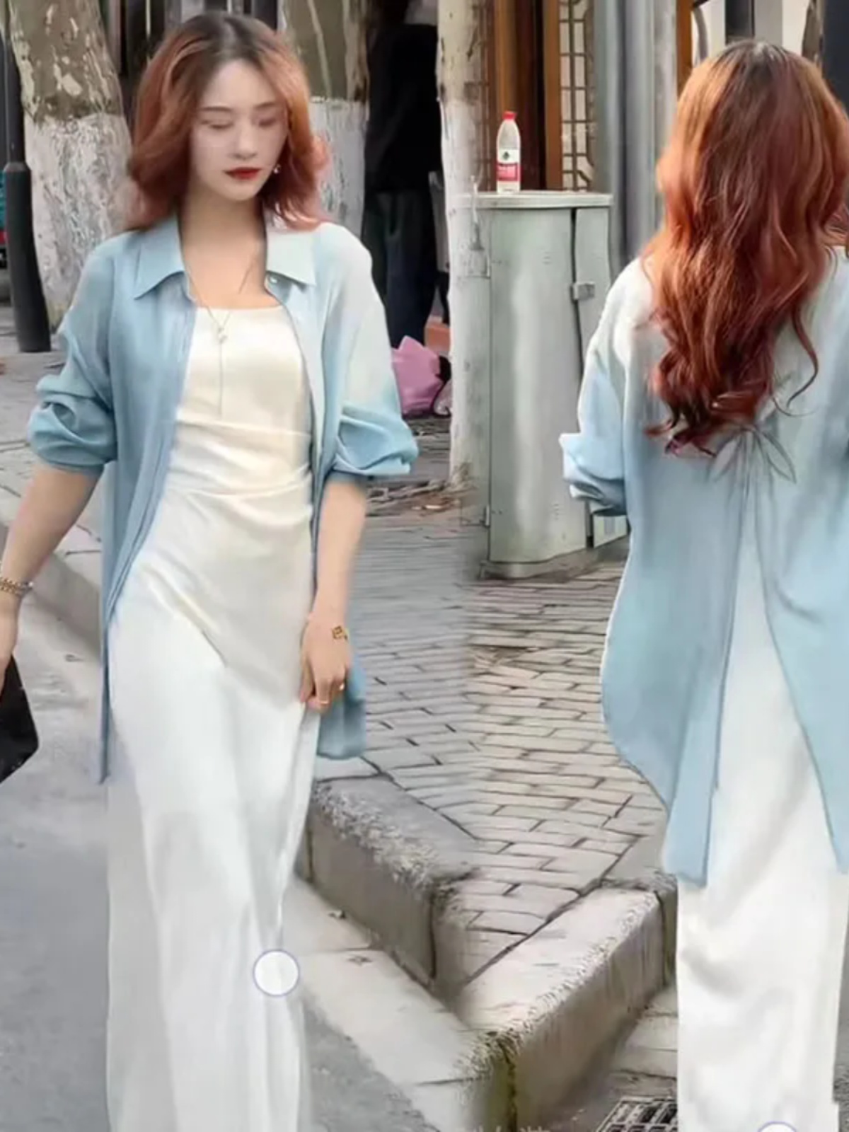 后背开叉上衣女夏薄款开衫外套设计感小众空调衫雪纺防晒上衣