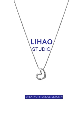 LIHAO爱心吊坠项链女简约镂空设计百搭锁骨链高级感秋冬小众配饰