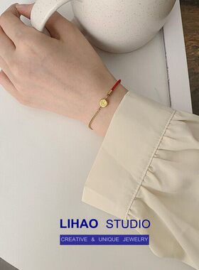 古风18K金色轻奢女生手链女