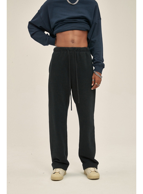 WetGrade新款365G柔软斯密绒街头潮牌宽松长裤抽绳休闲直筒裤男女