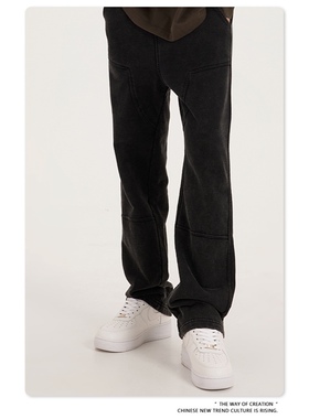 WetGrade秋冬重磅美式复古水洗毛圈卫裤