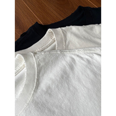 vintage圆领长袖 WetGrade叠穿神Tee卷边破坏打底衫 男纯色纯棉美式