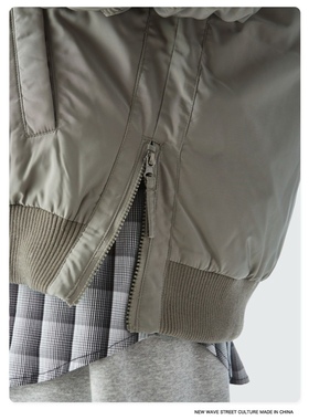 WetGrade【断码清仓】秋冬高街vibe风褶皱飞行夹克情侣外套