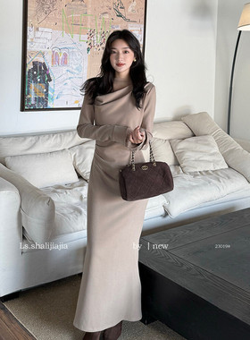 优雅气质时尚修身连衣裙 2025秋冬新品女装