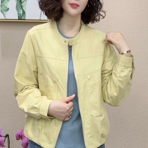 洋气休闲风圆领夹克女