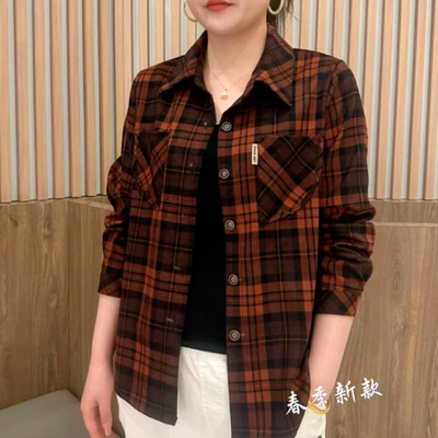 衬衫妈妈装春秋季新品长袖衬衫