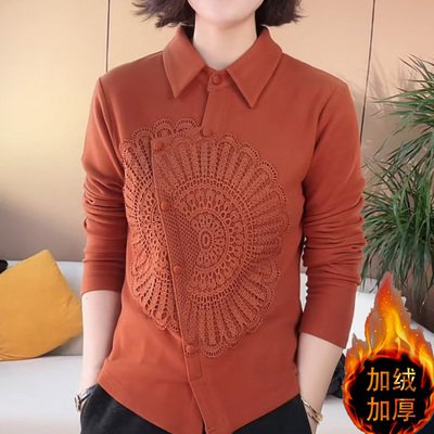 秋冬季女装高级感加绒加厚衬衫