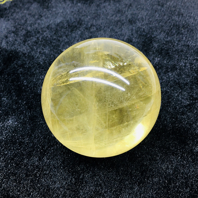 天然水晶冰洲石球黄色方解石球居家办公室风水摆件观赏石手把件