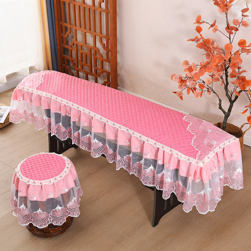 蕾丝家用绣花古筝防尘罩套盖布凳罩敦煌通用典雅琴罩盖布简约现代