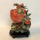 陶瓷寿桃摆件家居客厅创意装 礼品 饰品送长辈送老人贺寿生日乔迁