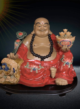 石湾公仔笑佛供奉开业送礼工艺品