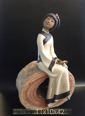 陶瓷工艺品-陶器-石湾陶瓷-石湾公仔家居饰品手工精品 淑女
