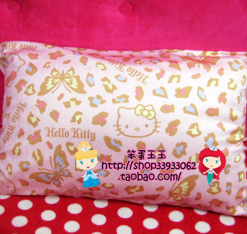 买一送一 HELLO KITTY 粉色豹纹超柔绒枕套74*48