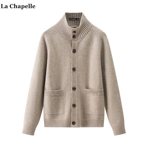 拉夏贝尔/La Chapelle舒芙蕾软糯毛衣外套女秋冬新款保暖针织开衫