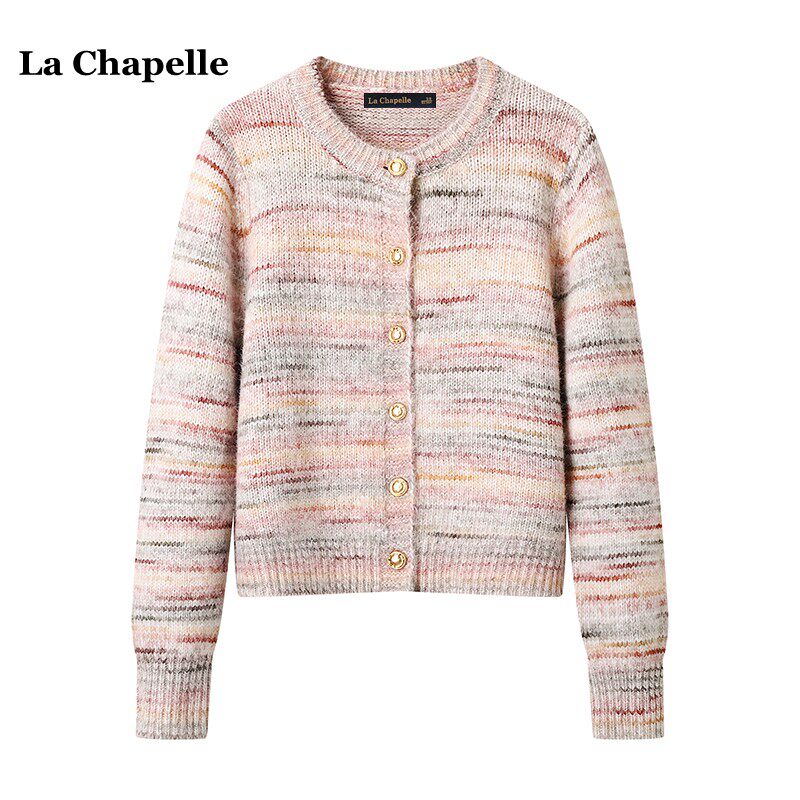 拉夏贝尔/La Chapelle韩系甜美风减龄针织开衫秋冬宽松软糯毛衣女