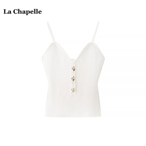 拉夏贝尔/La Chapelle修身性感针织吊带女夏季辣妹纯欲风内搭上衣