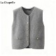 针织背心 Chapelle韩系圆领单排扣针织马甲女秋冬新款 拉夏贝尔