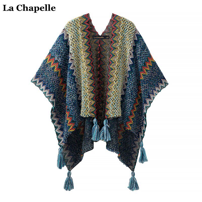 拉夏贝尔/La Chapelle流苏披肩女2023新款民族风旅游外搭斗篷披风怎么样,好用不?