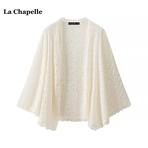 拉夏贝尔/La Chapelle镂空旗袍披肩斗篷外搭女新中式国风蕾丝开衫