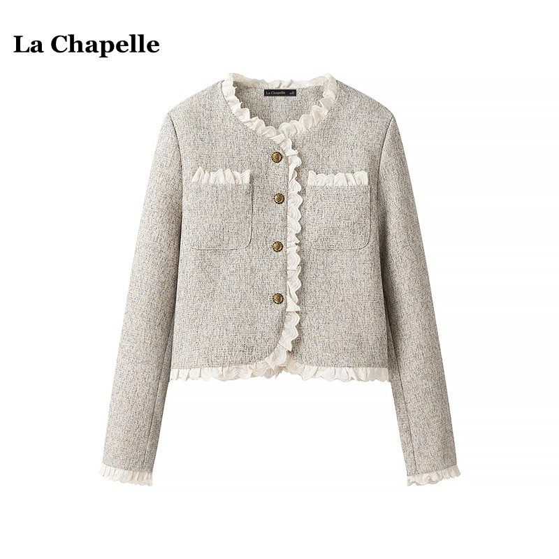 拉夏贝尔/La Chapelle复古法式小香风外套女春季新款洋气短款上衣,女装/女士精品,短外套,淘宝优惠券,粉丝福利购,淘宝优惠卷