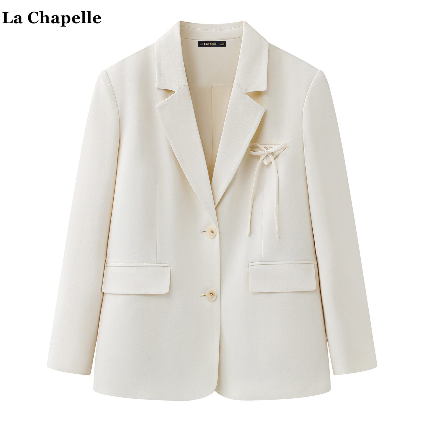 拉夏贝尔/La Chapelle通勤风气质宽松休闲西服女春季新款白色西装