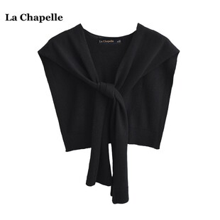 Chapelle韩系百搭纯色针织小披肩女外搭衬衫 坎肩围巾 拉夏贝尔