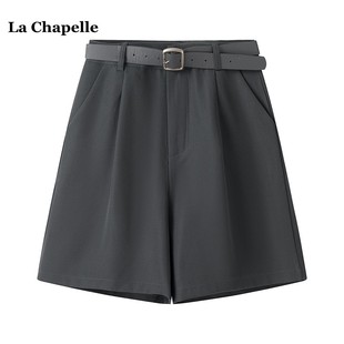 新款 Chapelle夏季 休闲西装 短裤 拉夏贝尔 女高腰宽松阔腿五分裤