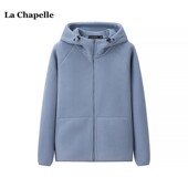 拉夏贝尔 女 宽松加厚保暖外套摇粒绒连帽卫衣开衫 Chapelle冬季