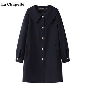 新款 拉夏貝爾 Chapelle秋季 英倫風(fēng)單排扣風(fēng)衣外套女娃娃領(lǐng)大衣