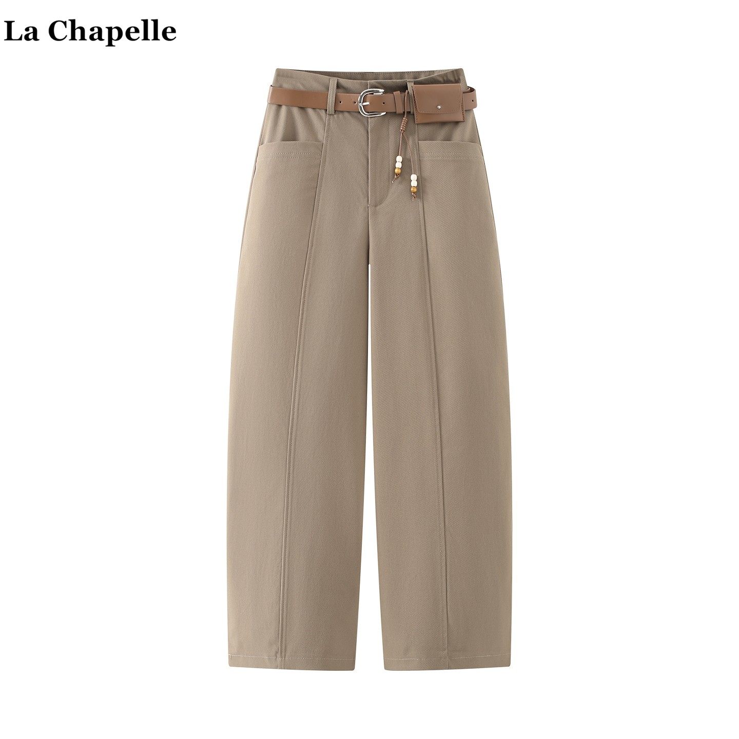 拉夏贝尔/La Chapelle高级感宽松弯刀裤女2026春季高腰显瘦九分裤,女装/女士精品,休闲裤,淘宝优惠券,粉丝福利购,淘宝优惠卷