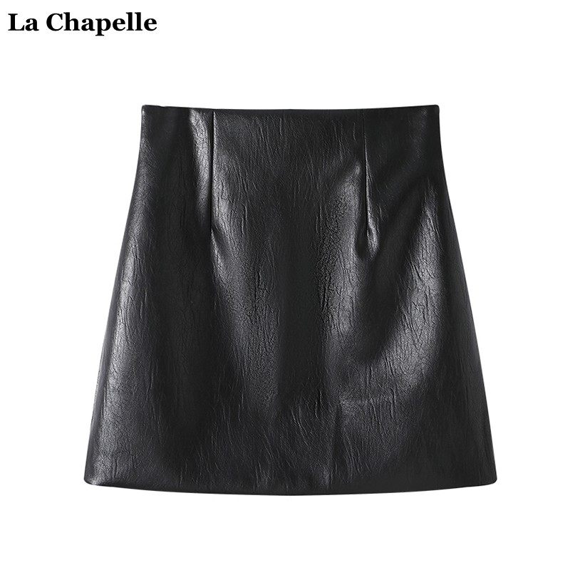 拉夏贝尔韩系短裙高腰A字半身裙