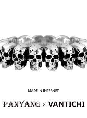 VANTICHI990银骷髅男女适合戒指