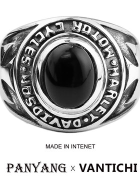 [自由精神]纯银复古黑玛瑙戒指