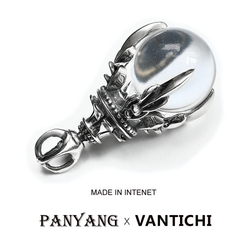 [有球必应]VANTICHI925银龙爪水晶球吊坠复古潮人转运泰银项链