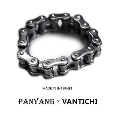 VANTICHI纯银嘻哈机车风车链戒指