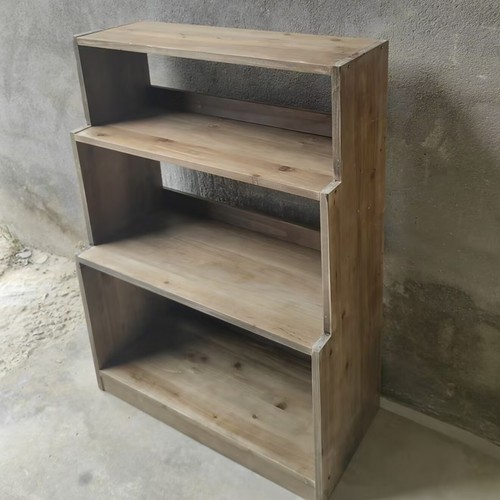 实木书柜原木风简约客厅