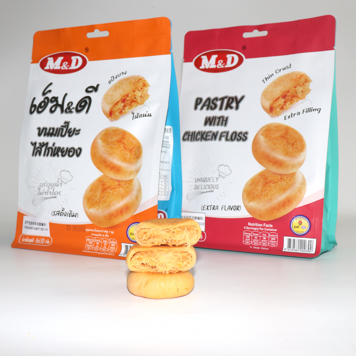 泰国进口芭提娅泰国春武里民间风味经典/原味肉松饼180g袋装零食