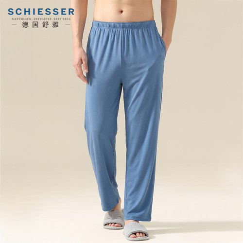 schiesser 舒雅男士睡裤莫代尔棉家居裤宽松大码可外穿男休闲长裤