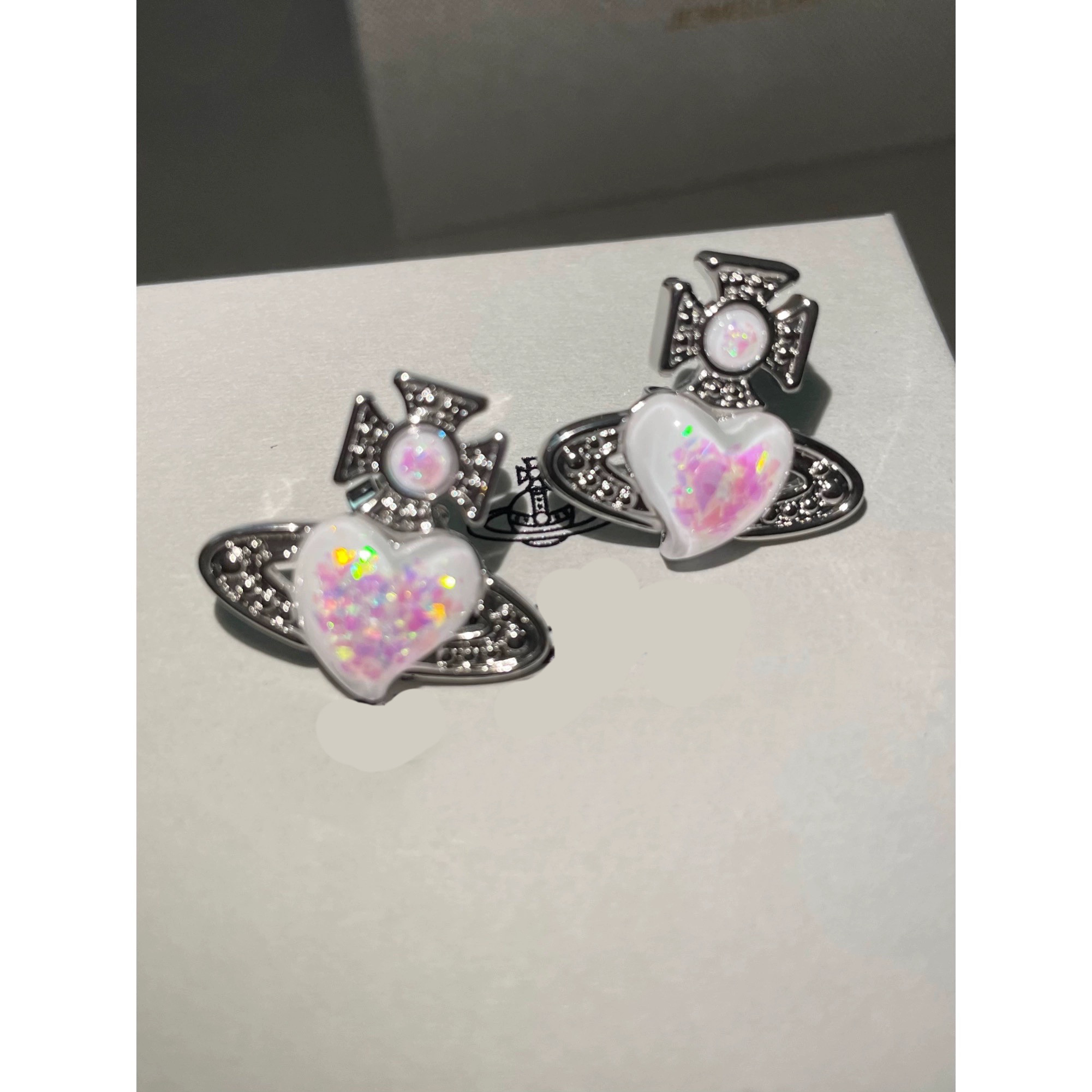 爱心耳钉薇薇安小众小众欧泊石女