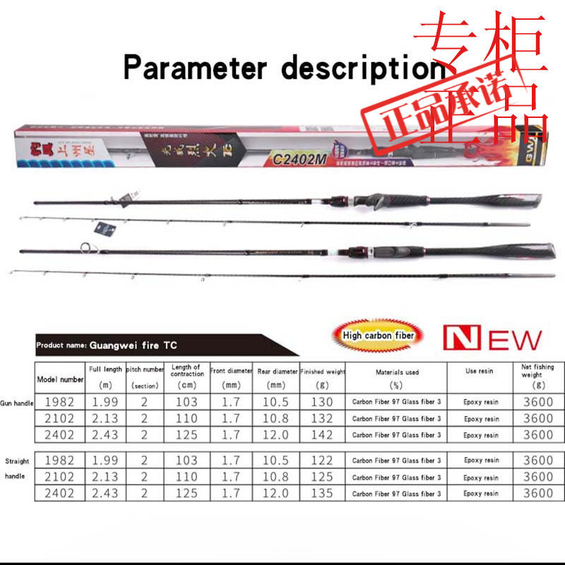 光威烈火路亚竿全套fuji套装包远图片