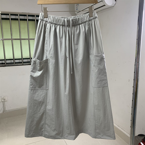 【朱珠同款】实拍2026夏季美式户外防晒速干工装半身裙A字中长女