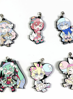 V家 初音未来 KAITO luka镜音双子 莲 橡胶挂件 散货正版日单彩色