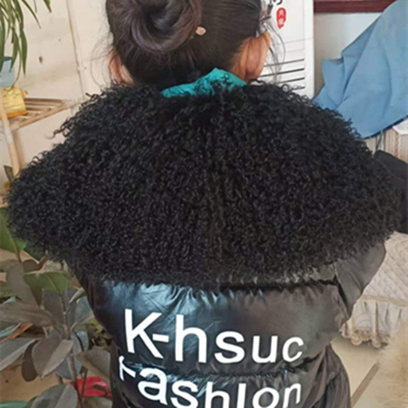 MADE-TO-ORDER BEACH WOOL COLLAR HAT COLLAR LAMB FUR HAT STRIP FUR COLLAR FUR SQUARE NECK SCARF