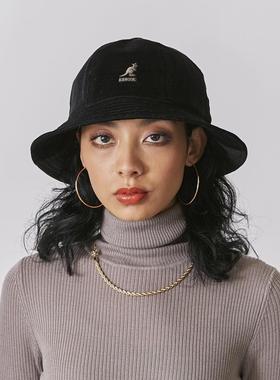 Kangol Cord Casual袋鼠新款灯芯绒面料圆顶渔夫帽男女遮阳盆帽